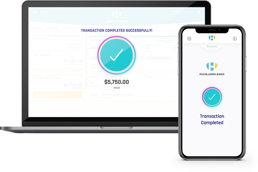 SPasswordless banking transaction screen