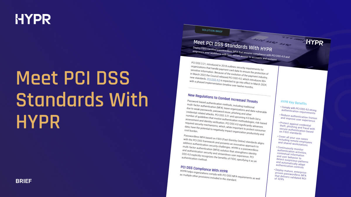 Meet PCI DSS 4.0 Compliance With HYPR