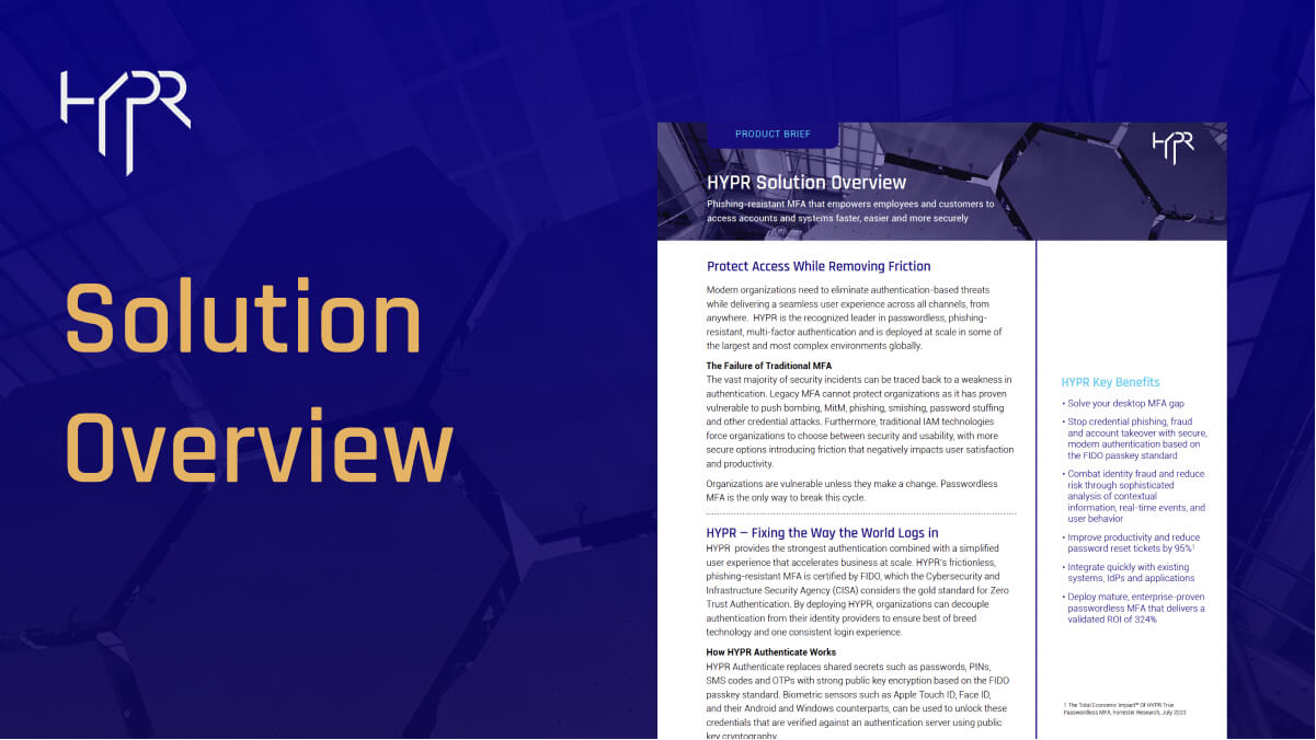 HYPR passwordless authentication solution overview
