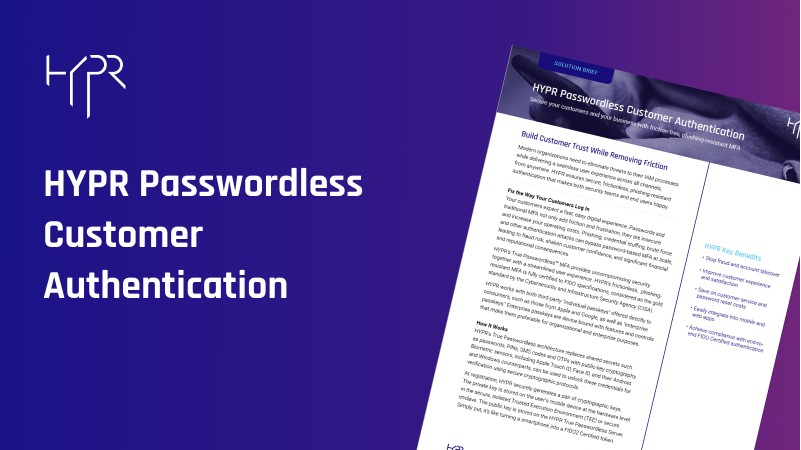 Passwordless Customer Authentication