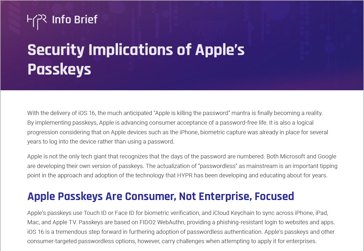 Apple Passkeys Info Brief Preview