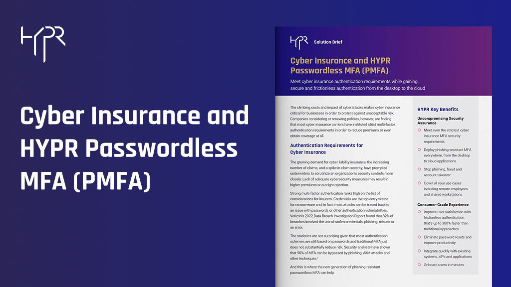 Cyber Insurance and HYPR Passwordless MFA