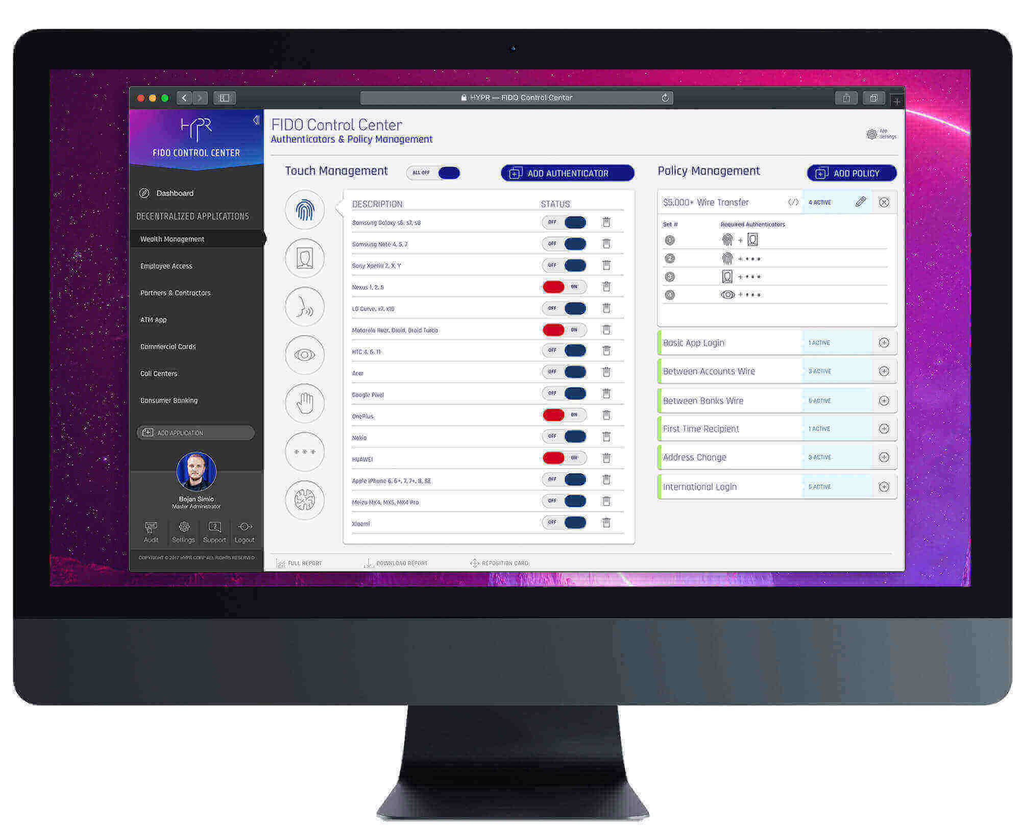 Passwordless Policy Management GeoLocation