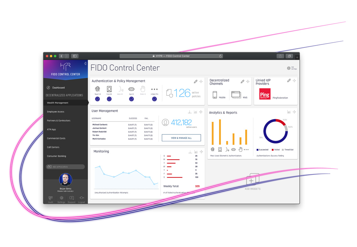 HYPR Control center dashboard