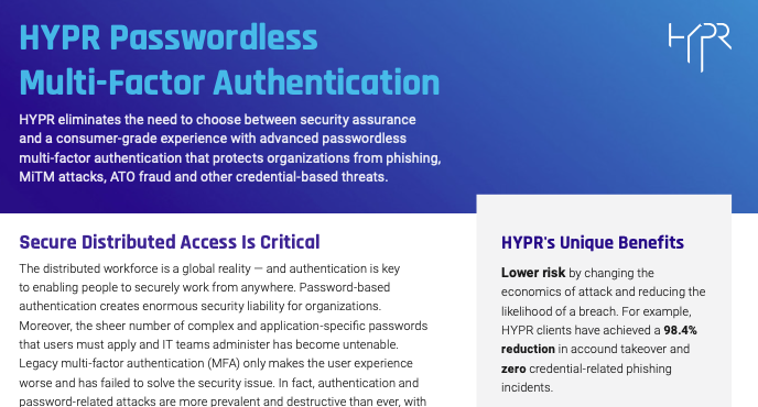 HYPR Company Brief Preview