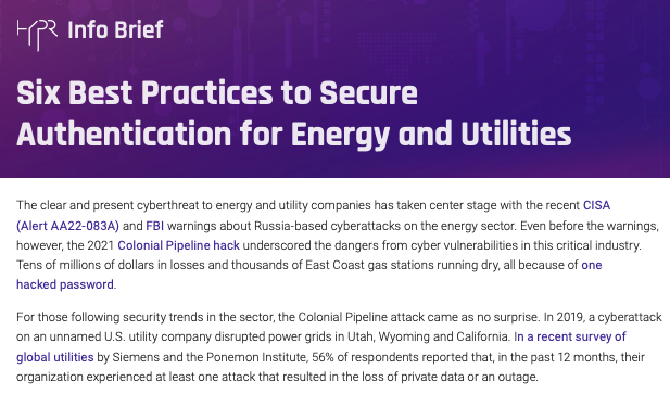Six Best Practices to Secure Authentication for Energy and Utilities preview