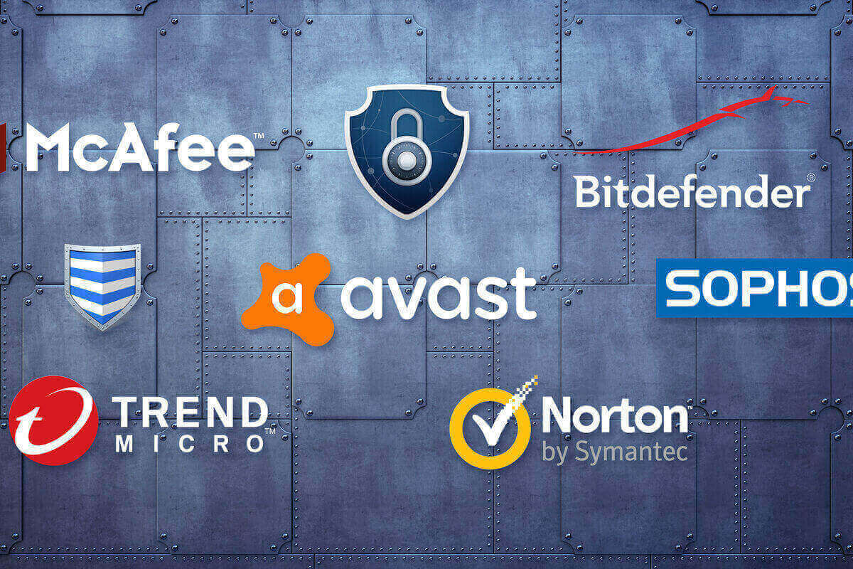 Logos of different antivirus companies