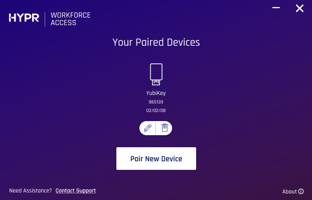 Workstation paired with YubiKey